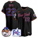 New York Mets #22 Juan Soto Black 2025 Spring Training Stitched Jersey