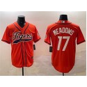 Detroit Tigers #17 Parker Meadows Orange With Patch Cool Base Stitched Jersey