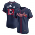 Atlanta Braves #13 Ronald Acuña Jr. Navy Alternate Elite Stitched Jersey