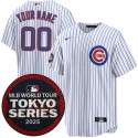 Chicago Cubs Custom White 2025 World Tour: Tokyo Series Home Stitched Jersey