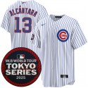 Chicago Cubs #13 Kevin Alcántara White 2025 World Tour: Tokyo Series Home Stitched Jersey