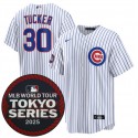 Chicago Cubs #30 Kyle Tucker White 2025 World Tour: Tokyo Series Home Stitched Jersey