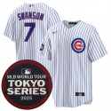 Chicago Cubs #7 Dansby Swanson White 2025 World Tour: Tokyo Series Home Stitched Jersey