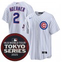 Chicago Cubs #2 Nico Hoerner White 2025 World Tour: Tokyo Series Home Stitched Jersey