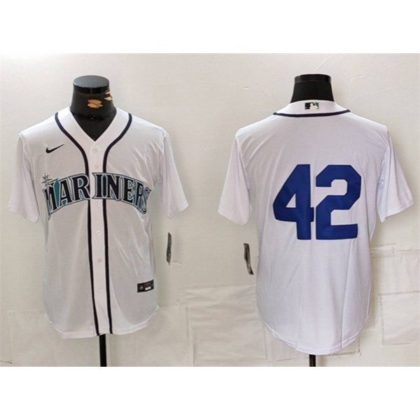 Seattle Mariners #42 Jackie Robinson White Cool Base Stitched Jersey