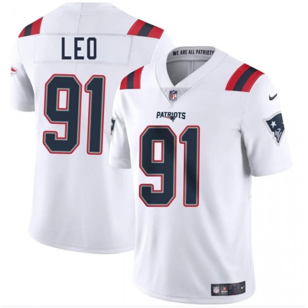 New England Patriots #91 Titus Leo White 2025 Vapor Limited Stitched Jersey