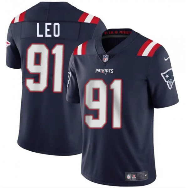 New England Patriots #91 Titus Leo Navy 2025 Vapor Limited Stitched Jersey