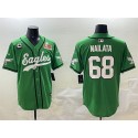 Philadelphia Eagles #68 Jordan Mailata Green 2025 Super Bowl LIX And 3-Star C Patch Stitched Jersey