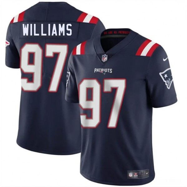 New England Patriots #97 Milton Williams Navy 2025 Vapor Limited Stitched Jersey