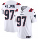 New England Patriots #97 Milton Williams White 2025 Vapor Limited Stitched Jersey