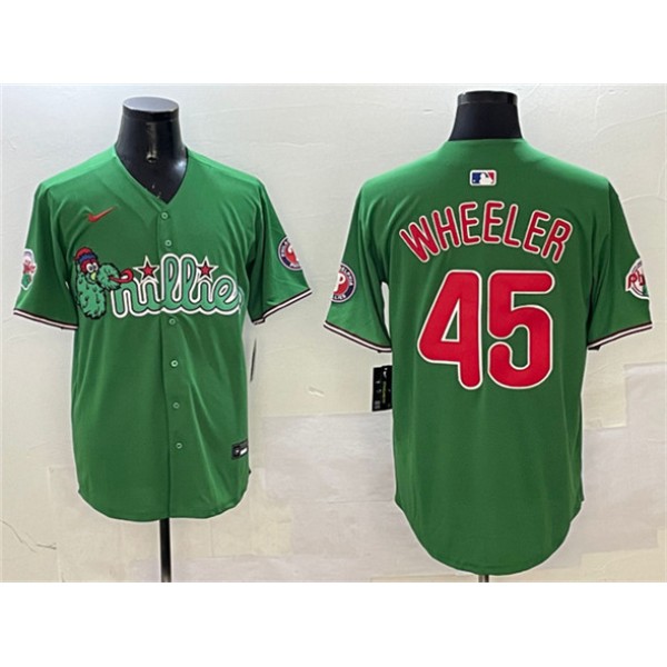 Philadelphia Phillies #45 Zack Wheeler Green Phanatic Limited Stitched Jersey