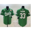 Philadelphia Eagles #33 Cooper DeJean Green 2025 Super Bowl LIX And 3-Star C Patch Stitched Jersey