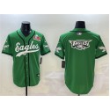 Philadelphia Eagles Team Big Logo Green 2025 Super Bowl LIX Patch Stitched Jersey