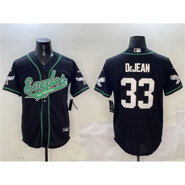 Philadelphia Eagles #33 Cooper DeJean Black Cool Base Stitched Jersey