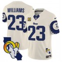 Los Angeles Rams #23 Kyren Williams Bone 2025 4-Star C Patch F.U.S.E. V2 Limited Stitched Jersey
