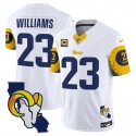 Los Angeles Rams #23 Kyren Williams White 2025 4-Star C Patch F.U.S.E. V2 Limited Stitched Jersey