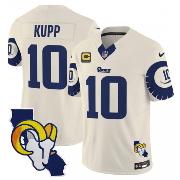 Los Angeles Rams #10 Cooper Kupp Bone 2025 4-Star C Patch F.U.S.E. V2 Limited Stitched Jersey
