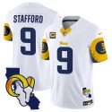 Los Angeles Rams #9 Matthew Stafford White 2025 4-Star C Patch F.U.S.E. V2 Limited Stitched Jersey