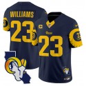 Los Angeles Rams #23 Kyren Williams Navy 2025 4-Star C Patch F.U.S.E. V2 Limited Stitched Jersey