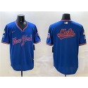 New York Mets Team Big Logo Royal 2025 Spring Training Stitched Jersey