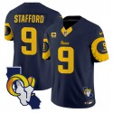 Los Angeles Rams #9 Matthew Stafford Navy 2025 4-Star C Patch F.U.S.E. V2 Limited Stitched Jersey