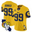 Los Angeles Rams #99 Aaron Donald Gold 2025 4-Star C Patch F.U.S.E. V2 Limited Stitched Jersey