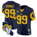 Los Angeles Rams #99 Aaron Donald Navy 2025 4-Star C Patch F.U.S.E. V2 Limited Stitched Jersey