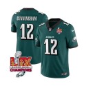 Philadelphia Eagles #12 Randall Cunningham Green 2025 Eagles Logo Super Bowl LIX Patch New F.U.S.E. Vapor Limited Stitched Jersey