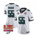Philadelphia Eagles #55 Brandon Graham White 2025 Eagles Logo Super Bowl LIX Patch And 4-Star C Patch New F.U.S.E. Vapor Limited Stitched Jersey