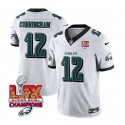 Philadelphia Eagles #12 Randall Cunningham White 2025 Eagles Logo Super Bowl LIX Patch New F.U.S.E. Vapor Limited Stitched Jersey