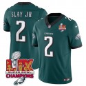 Philadelphia Eagles #2 Darius Slay JR Green 2025 Eagles Logo Super Bowl LIX Patch New F.U.S.E. Vapor Limited Stitched Jersey