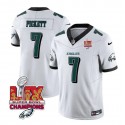 Philadelphia Eagles #7 Kenny Pickett White 2025 Eagles Logo Super Bowl LIX Patch New F.U.S.E. Vapor Limited Stitched Jersey