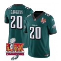 Philadelphia Eagles #20 Brian Dawkins Green 2025 Eagles Logo Super Bowl LIX Patch New F.U.S.E. Vapor Limited Stitched Jersey