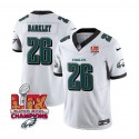 Philadelphia Eagles #26 Saquon Barkley White 2025 Eagles Logo Super Bowl LIX Patch New F.U.S.E. Vapor Untouchable Limited Stitched Jersey
