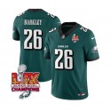 Philadelphia Eagles #26 Saquon Barkley Green 2025 Eagles Logo Super Bowl LIX Patch New F.U.S.E. Vapor Untouchable Limited Stitched Jersey