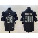 Philadelphia Eagles #98 Jalen Carter Black Fashion New Vapor Untouchable Limited Stitched Jersey