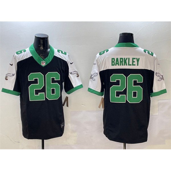 Philadelphia Eagles #26 Saquon Barkley Black White F.U.S.E. Vapor Untouchable Limited Stitched Jersey