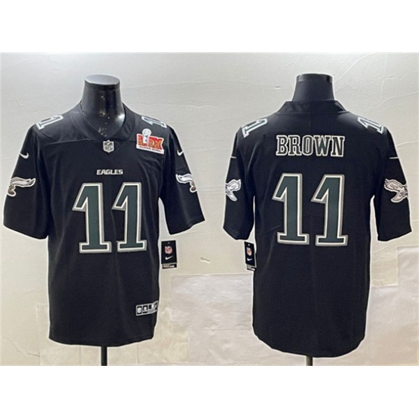 Philadelphia Eagles #11 A. J. Brown Black 2025 Super Bowl LIX Patch Fashion New Vapor Untouchable Limited Stitched Jersey