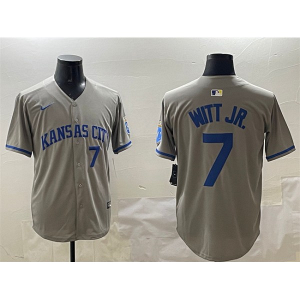 Kansas City Royals #7 Bobby Witt Jr. Gray 2024 Away Limited Stitched Jersey