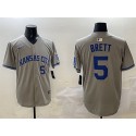 Kansas City Royals #5 George Brett Gray 2024 Away Limited Stitched Jersey