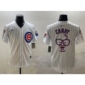 Chicago Cubs White Harry Caray 'Holy Cow' Patch Limited Stitched Jersey