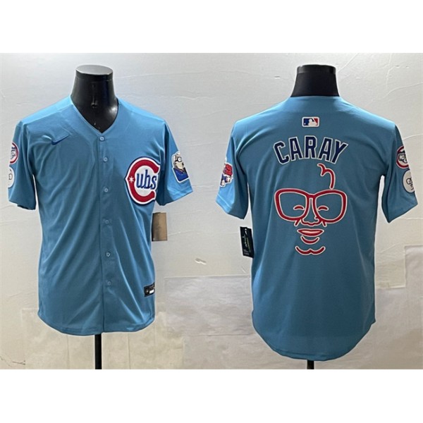 Chicago Cubs Blue Harry Caray 'Holy Cow' Patch 2024 25 2nd Alternate Limited Stitched Jersey