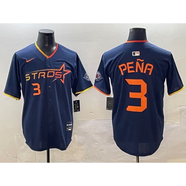 Houston Astros #3 Jeremy Peña Navy 2025 City Connect Limited Stitched Jersey
