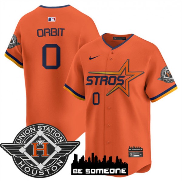 Houston Astros #0 Orbit Orange 2025 City Connect Limited Stitched Jersey