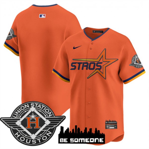 Houston Astros Blank Orange 2025 City Connect Limited Stitched Jersey