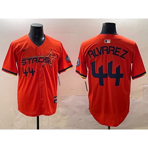 Houston Astros #44 Yordan Alvarez Orange 2025 City Connect Limited Stitched Jersey