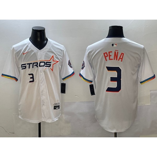 Houston Astros #3 Jeremy Peña White 2025 City Connect Limited Stitched Jersey