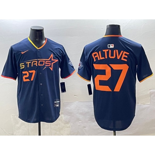 Houston Astros #27 Jose Altuve Navy 2025 City Connect Limited Stitched Jersey