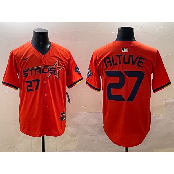 Houston Astros #27 Jose Altuve Orange 2025 City Connect Limited Stitched Jersey