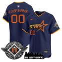 Houston Astros Custom Navy 2025 City Connect Limited Stitched Jersey